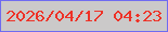 文字の大きさ：2、枠の色：6f6bf0、背景の色：cbc9c9、文字の色：ee3227 無料ブログパーツのブログ時計