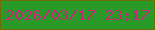 文字の大きさ：5、枠の色：6f6c08、背景の色：299a28、文字の色：c62979 無料ブログパーツのブログ時計