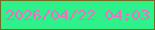 文字の大きさ：4、枠の色：6f6e20、背景の色：2ef18b、文字の色：f36bc5 無料ブログパーツのブログ時計