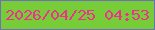 文字の大きさ：2、枠の色：6f6fba、背景の色：77cd38、文字の色：ee318d 無料ブログパーツのブログ時計