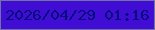 文字の大きさ：3、枠の色：6f72a2、背景の色：410cd3、文字の色：040e7d 無料ブログパーツのブログ時計