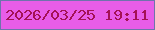 文字の大きさ：3、枠の色：6f73ac、背景の色：e85de8、文字の色：a41156 無料ブログパーツのブログ時計