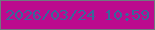 文字の大きさ：2、枠の色：6f797f、背景の色：bc0a8e、文字の色：37689a 無料ブログパーツのブログ時計
