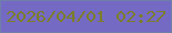 文字の大きさ：4、枠の色：6f7fa9、背景の色：746ac4、文字の色：7c7d29 無料ブログパーツのブログ時計