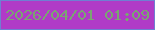 文字の大きさ：5、枠の色：6f7fd2、背景の色：b03bc7、文字の色：7aa571 無料ブログパーツのブログ時計