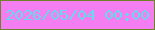 文字の大きさ：1、枠の色：6f8227、背景の色：f57df2、文字の色：66d9ea 無料ブログパーツのブログ時計