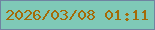 文字の大きさ：5、枠の色：6f83a1、背景の色：7fc9b7、文字の色：a46b08 無料ブログパーツのブログ時計
