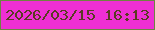 文字の大きさ：3、枠の色：6f8442、背景の色：ef2fd4、文字の色：5a3b22 無料ブログパーツのブログ時計