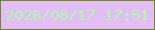 文字の大きさ：5、枠の色：6f8627、背景の色：e4bdf7、文字の色：affba7 無料ブログパーツのブログ時計