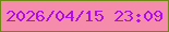 文字の大きさ：5、枠の色：6f8813、背景の色：f58cac、文字の色：ad0deb 無料ブログパーツのブログ時計