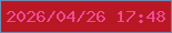 文字の大きさ：4、枠の色：6f8bb2、背景の色：b91724、文字の色：ec4d94 無料ブログパーツのブログ時計