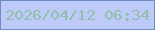 文字の大きさ：2、枠の色：6f8cc2、背景の色：becaf7、文字の色：90c0ad 無料ブログパーツのブログ時計