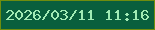 文字の大きさ：2、枠の色：6f8d0e、背景の色：095f3d、文字の色：a1ebb5 無料ブログパーツのブログ時計