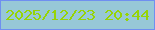 文字の大きさ：3、枠の色：6f8ff0、背景の色：97c8d7、文字の色：96d406 無料ブログパーツのブログ時計