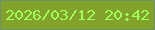 文字の大きさ：2、枠の色：6f9169、背景の色：82a22c、文字の色：9fff58 無料ブログパーツのブログ時計