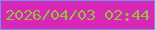 文字の大きさ：4、枠の色：6f93f5、背景の色：d826b7、文字の色：95be42 無料ブログパーツのブログ時計