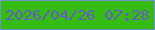 文字の大きさ：5、枠の色：6f94c8、背景の色：34bb14、文字の色：665acb 無料ブログパーツのブログ時計