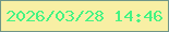 文字の大きさ：2、枠の色：6f9588、背景の色：f8efa4、文字の色：45f383 無料ブログパーツのブログ時計