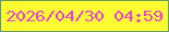 文字の大きさ：5、枠の色：6f985b、背景の色：fdfc32、文字の色：ea42cc 無料ブログパーツのブログ時計