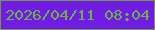 文字の大きさ：5、枠の色：6f9a42、背景の色：711ce4、文字の色：6db341 無料ブログパーツのブログ時計