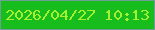 文字の大きさ：1、枠の色：6f9f94、背景の色：17bc1d、文字の色：a6f032 無料ブログパーツのブログ時計