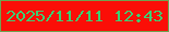 文字の大きさ：1、枠の色：6fa250、背景の色：fb0e07、文字の色：3dcf73 無料ブログパーツのブログ時計