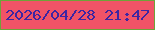 文字の大きさ：1、枠の色：6fa339、背景の色：f15367、文字の色：3d25a2 無料ブログパーツのブログ時計