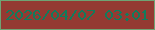 文字の大きさ：3、枠の色：6fa474、背景の色：943a32、文字の色：127b5c 無料ブログパーツのブログ時計