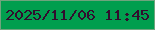 文字の大きさ：4、枠の色：6fa47d、背景の色：019e4e、文字の色：320d2e 無料ブログパーツのブログ時計