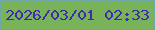 文字の大きさ：1、枠の色：6fa6a6、背景の色：78b35a、文字の色：402aae 無料ブログパーツのブログ時計