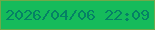 文字の大きさ：4、枠の色：6fa949、背景の色：15bb5b、文字の色：058165 無料ブログパーツのブログ時計