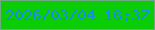 文字の大きさ：4、枠の色：6fa981、背景の色：0bcd05、文字の色：198be9 無料ブログパーツのブログ時計