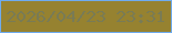 文字の大きさ：2、枠の色：6fabee、背景の色：968230、文字の色：797b55 無料ブログパーツのブログ時計