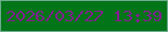 文字の大きさ：2、枠の色：6fac90、背景の色：017517、文字の色：821f91 無料ブログパーツのブログ時計