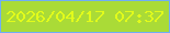 文字の大きさ：2、枠の色：6faef4、背景の色：aadb37、文字の色：e2fb1b 無料ブログパーツのブログ時計