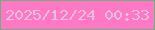 文字の大きさ：5、枠の色：6faf7f、背景の色：ff78c3、文字の色：e6c0df 無料ブログパーツのブログ時計