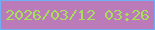 文字の大きさ：4、枠の色：6faff7、背景の色：bb7bb9、文字の色：a9de5d 無料ブログパーツのブログ時計