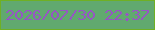 文字の大きさ：4、枠の色：6fb024、背景の色：61a96f、文字の色：9655c4 無料ブログパーツのブログ時計