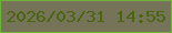 文字の大きさ：4、枠の色：6fb13b、背景の色：757458、文字の色：49660f 無料ブログパーツのブログ時計