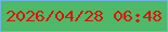 文字の大きさ：1、枠の色：6fb3e6、背景の色：4eb968、文字の色：e11106 無料ブログパーツのブログ時計