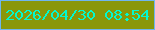 文字の大きさ：3、枠の色：6fb6ef、背景の色：8a970a、文字の色：02f9cf 無料ブログパーツのブログ時計