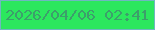 文字の大きさ：5、枠の色：6fb7c0、背景の色：2ce75e、文字の色：3c9f6b 無料ブログパーツのブログ時計