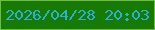 文字の大きさ：2、枠の色：6fba4d、背景の色：167a03、文字の色：2cafd6 無料ブログパーツのブログ時計