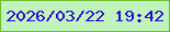 文字の大きさ：1、枠の色：6fbc23、背景の色：c0f4bc、文字の色：2708d9 無料ブログパーツのブログ時計