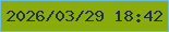 文字の大きさ：4、枠の色：6fbcd8、背景の色：8aac0a、文字の色：23303e 無料ブログパーツのブログ時計