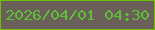 文字の大きさ：4、枠の色：6fc007、背景の色：6a6059、文字の色：5ec035 無料ブログパーツのブログ時計