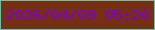 文字の大きさ：2、枠の色：6fc0a3、背景の色：752f15、文字の色：7e00ce 無料ブログパーツのブログ時計