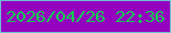 文字の大きさ：1、枠の色：6fc1d7、背景の色：9502bf、文字の色：10cc52 無料ブログパーツのブログ時計