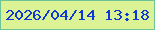 文字の大きさ：5、枠の色：6fc399、背景の色：dbf395、文字の色：0e38d7 無料ブログパーツのブログ時計