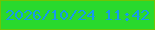 文字の大きさ：5、枠の色：6fc405、背景の色：29d92d、文字の色：169be9 無料ブログパーツのブログ時計